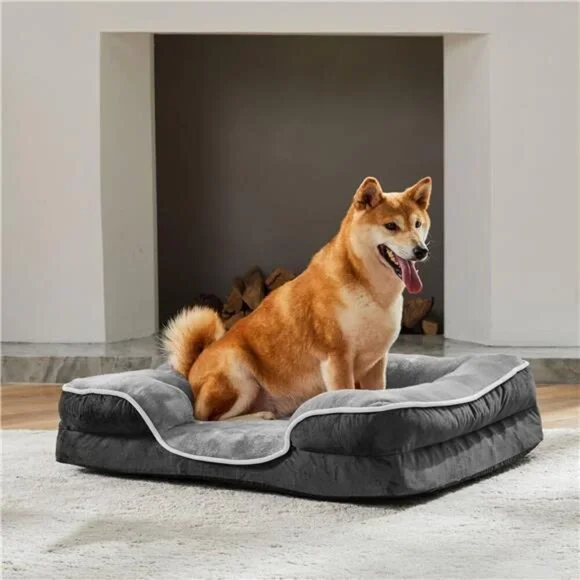 Dog Bed 24"x18" Orthopedic Dog Sofa Bed Small, Supportive Foam Pet Couch - Picture 5 of 5
